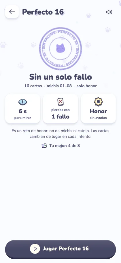 Captura de la app: Perfecto 16
